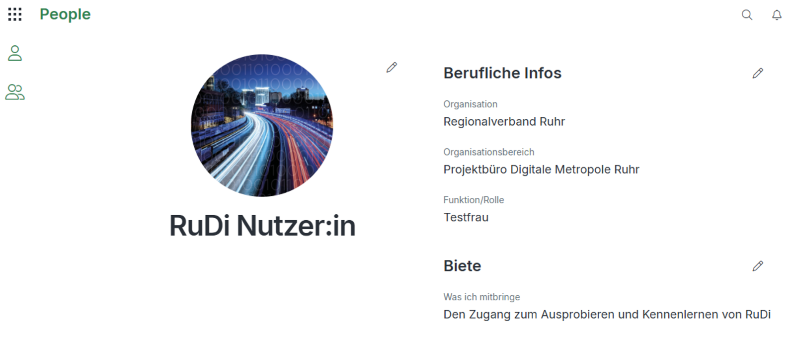 Screenshot aus der People-App
